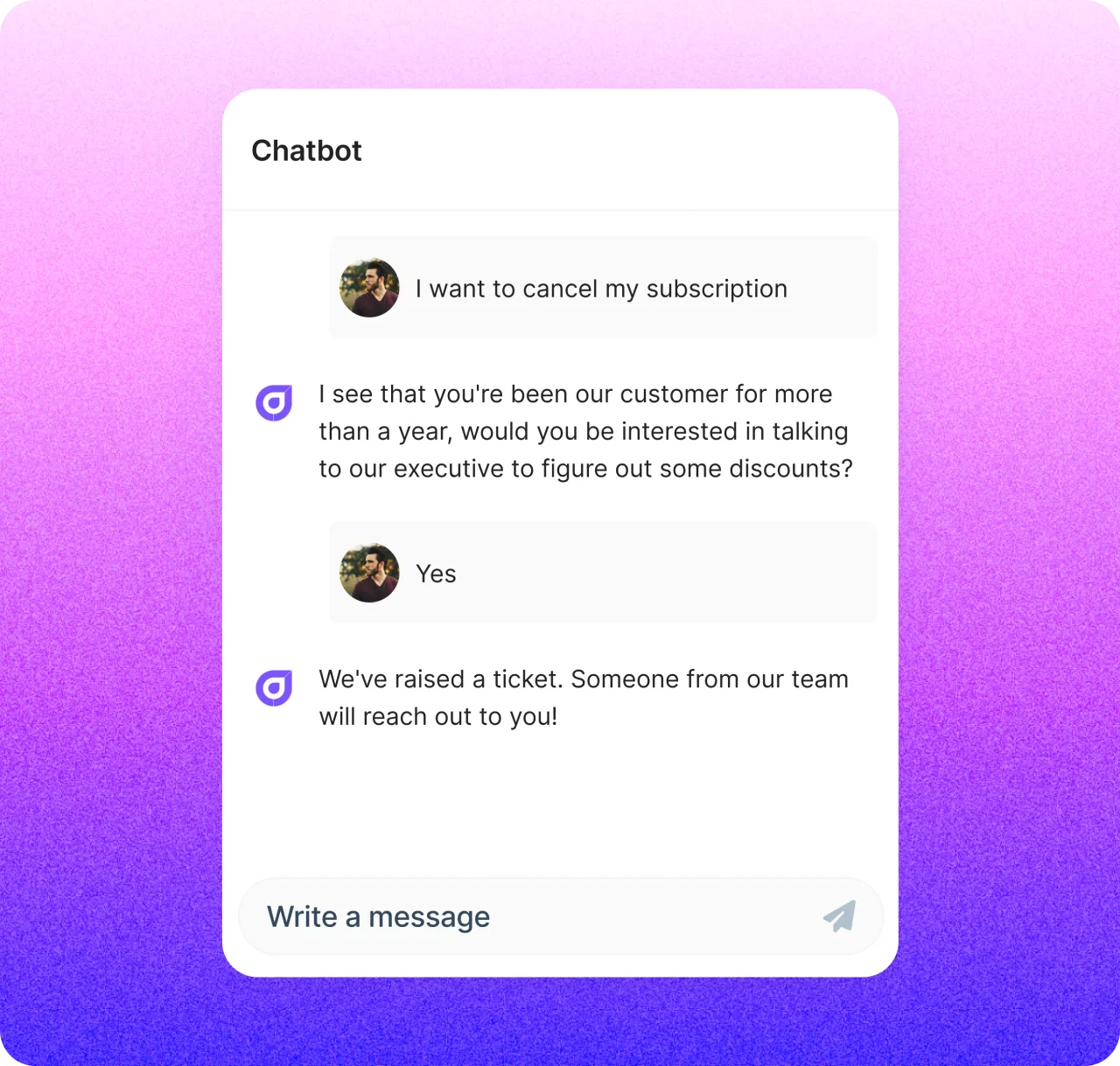 Ajentic customer support automation flow