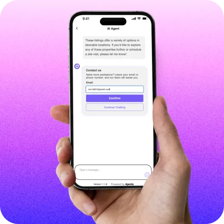Ajentic AI agent chat interface on mobile