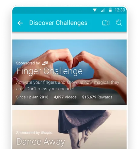 Immaginn home screen with leaderboard