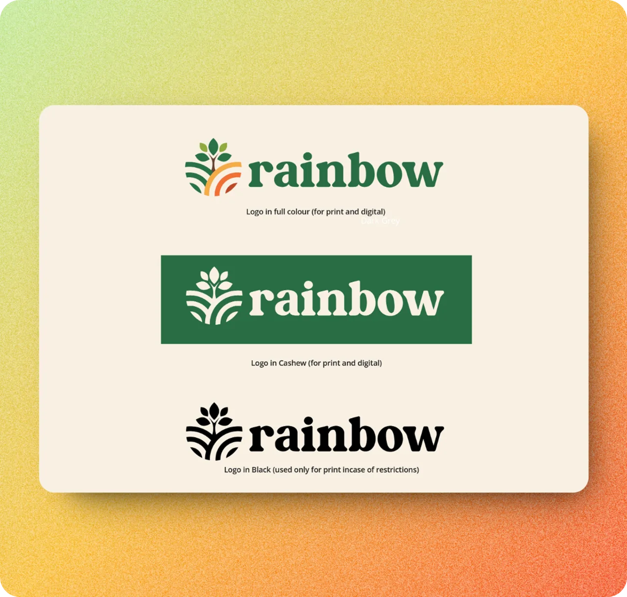 Rainbow sustainable solutions interface design